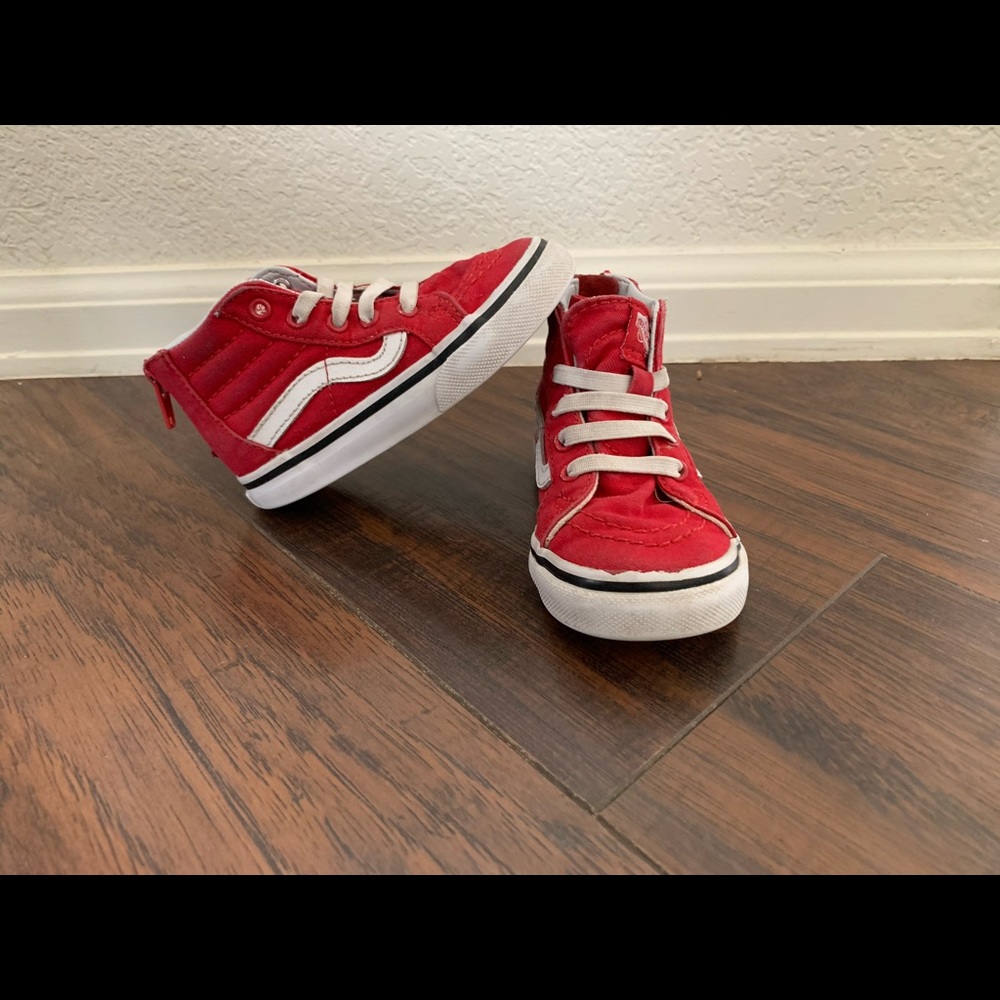 Vans toddler 6.5 red high tops